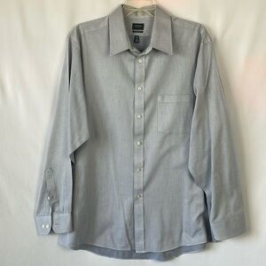 Arrow Classic Fit Gray Long Sleeve Button Up Shirt - Size 17-17.5  XL